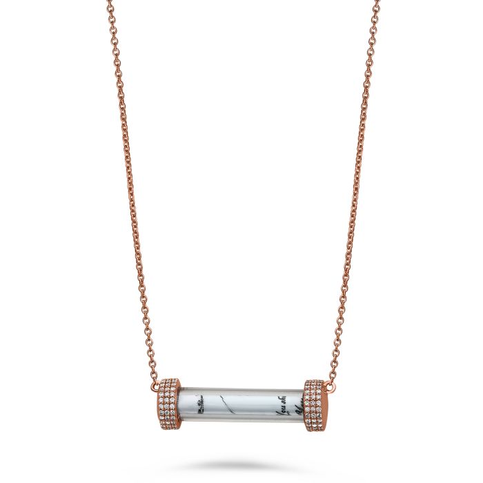 Rose Gold and Diamond Glass Tube 
