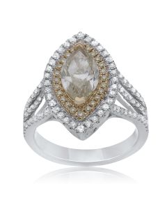 Marquise Cut Yellow Diamond Ring