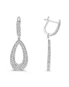 Diamond Cluster Drop Earrings