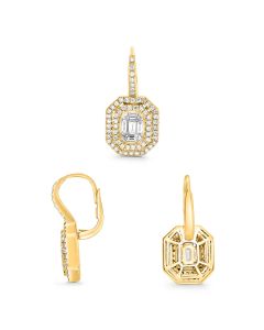 Emerald Cut Diamond Earring