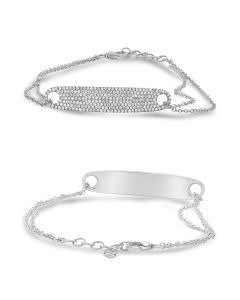 White Diamond Tag Bracelet