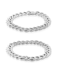 Curb Chain Bracelet with Pave Diamonds
