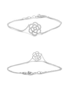 Diamond Pave Flower Bracelet