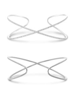 Criss Cross Diamond Pave Bangle