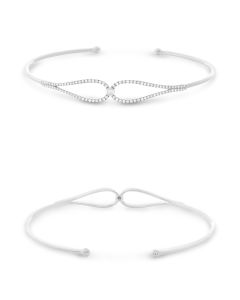Open Teardrop Diamond Pave Bangle