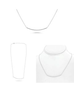 Curved Smile Diamond Bar Necklace