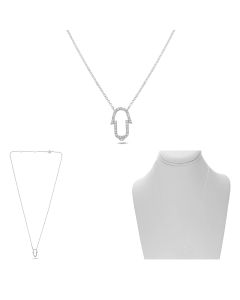 Curved Diamond Pave Necklace