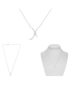 Double Crescent Diamond Pave Necklace