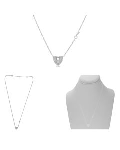 Heart Lock & Key Diamond Pave Necklace