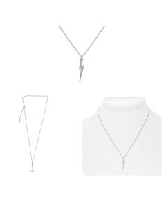 Lightning Bolt Diamond Pave Necklace