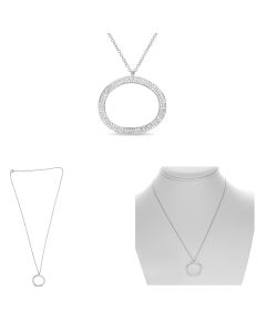 Oval Diamond Pave Necklace