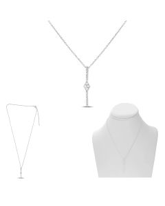 Diamond Pave Bar Drop Necklace