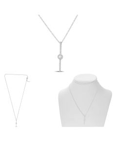 Diamond Pave Circle Bar Necklace
