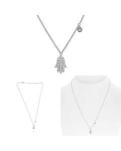 Evil Eye Hamsa Diamond Amulet Necklace