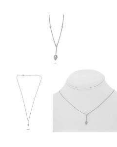 Diamond Y Necklace With Pear Shaped Pendant