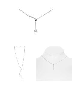 Diamond Bar Lariat Necklace