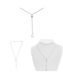 Y Shaped Necklace with Diamond Pendant