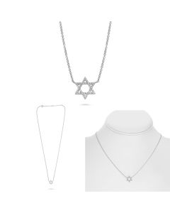 Diamond Star of David Necklace