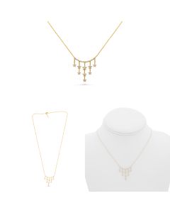Yellow Gold Diamond Stars Necklace