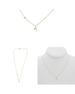 Yellow Gold Initials Necklace A