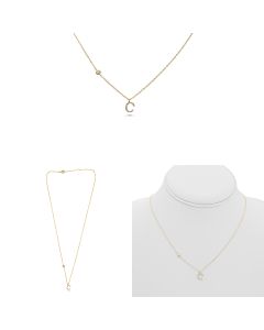 Yellow Gold Initials Necklace C