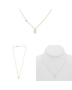 Yellow Gold Initials Necklace E