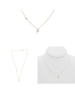 Yellow Gold Initials Necklace F