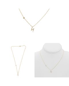 Yellow Gold Initials Necklace H