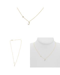 Yellow Gold Initials Necklace J