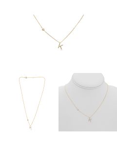 Yellow Gold Initials Necklace K