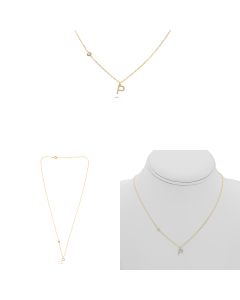 Yellow Gold Initials Necklace P