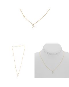 Yellow Gold Initials Necklace T