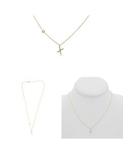Yellow Gold Initials Necklace X