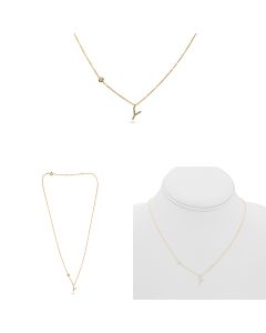 Yellow Gold Initials Necklace Y