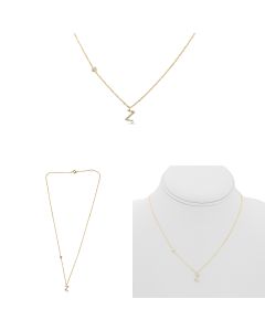 Yellow Gold Initials Necklace Z