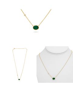 Oval Emerald Necklace
