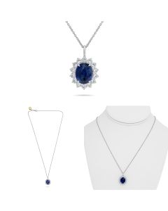 Oval Sapphire Necklace