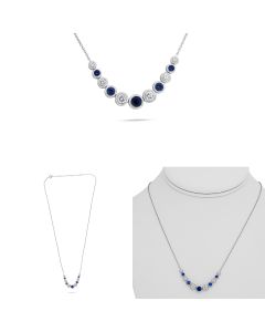 Round Sapphire Necklace