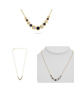 Round Sapphire Necklace