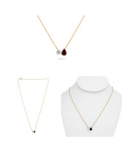 Pear Shape Ruby Necklace