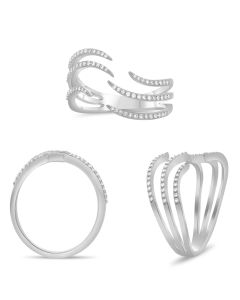 Open Wave Diamond Pave Ring