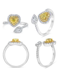 Mixed Shape Fancy Yellow Diamond Ring