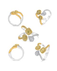 Mixed Shape Fancy Yellow Diamond Ring