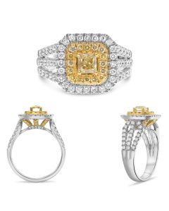 Cushion Fancy Yellow Diamond Ring