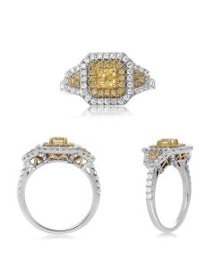 Radiant Fancy Yellow Diamond Ring
