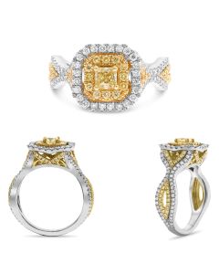 Radiant Fancy Yellow Diamond Ring