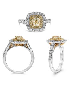 Cushion Fancy Yellow Diamond Ring