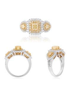 Two Tone Diamond Side Stone Ring