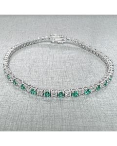 Yellow Gold Emerald and Diamond Bracelet