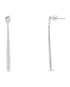 White Gold Diamond Pave Dangle Earrings